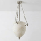 Valtherin Alabaster Urn Pendant Light — Dia 40cm x H 45cm / ∅ 15.7″ x H 17.7″ / Brushed Nickel & White
