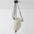 Valtherin Alabaster Urn Pendant Light — Dia 40cm x H 45cm / ∅ 15.7″ x H 17.7″ / Matte Black & White