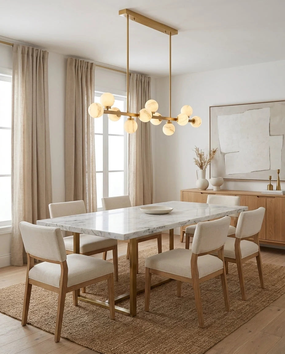 Valtherion Alabaster Globe Linear Chandelier, product view 9