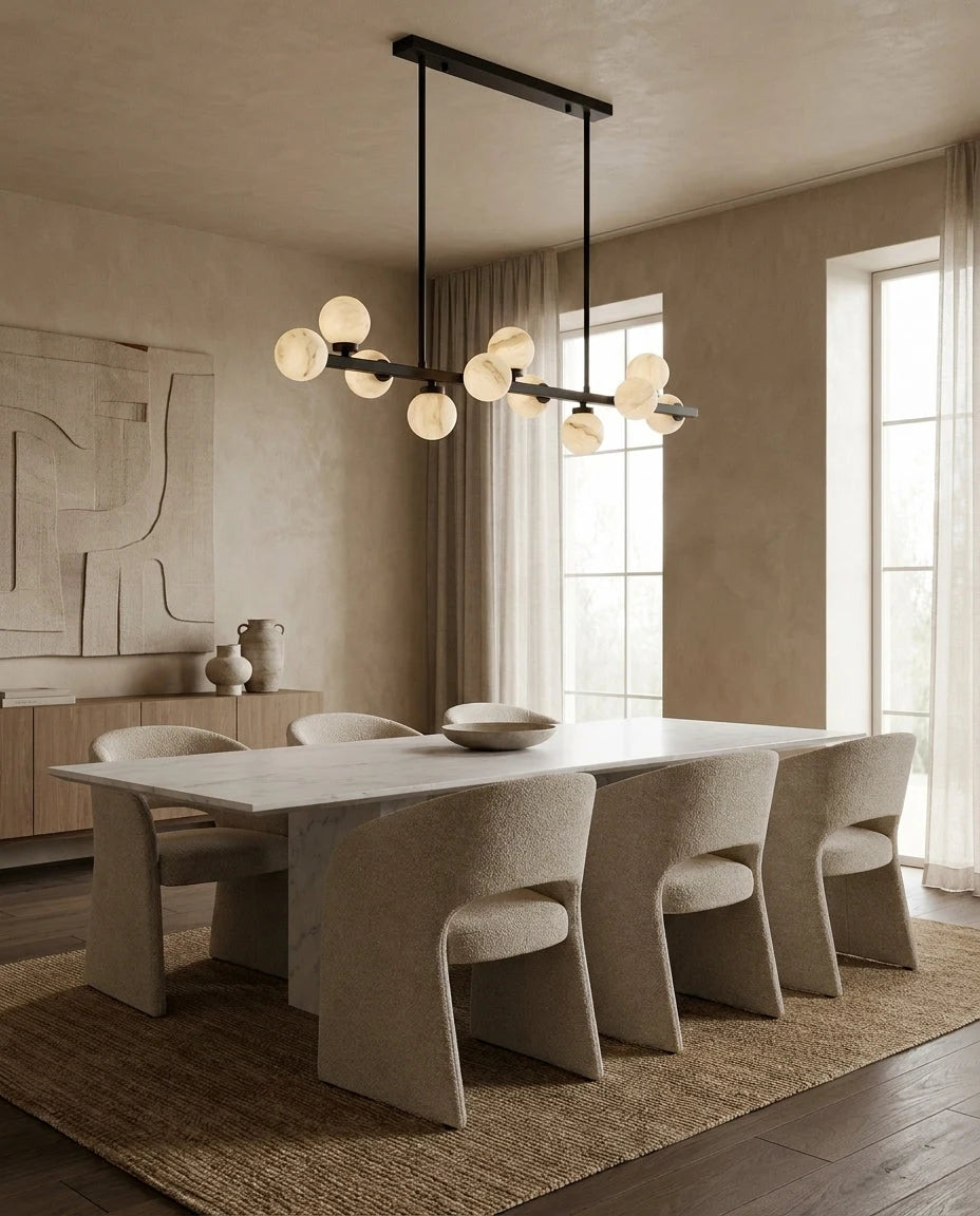 Valtherion Alabaster Globe Linear Chandelier, product view 12