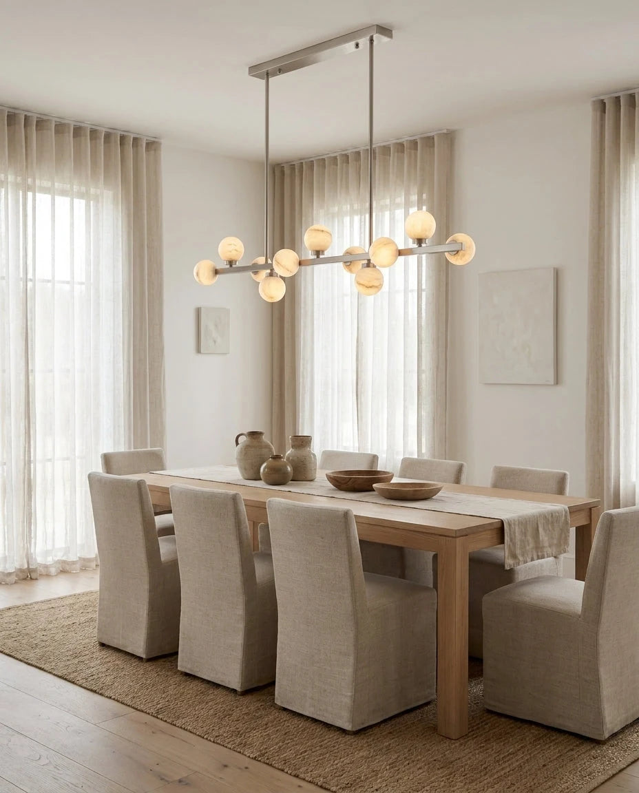 Valtherion Alabaster Globe Linear Chandelier, product view 13