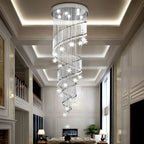 Vena Spiral Raindrop Crystal Chandelier for Staircase crystal raindrop detail view