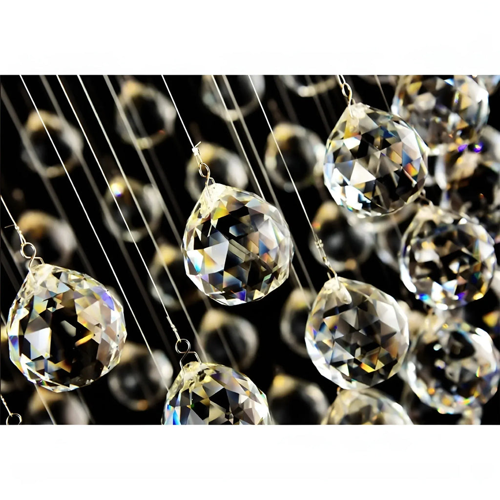 Vena Spiral Raindrop Crystal Chandelier for Staircase additional product view with crystal spiral drops