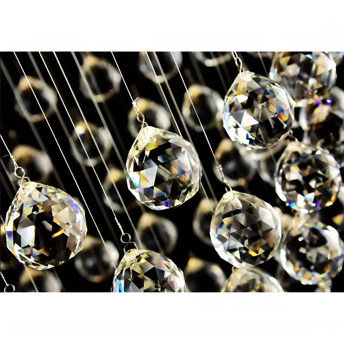 Vena Spiral Raindrop Crystal Chandelier for Staircase additional product view with crystal spiral drops