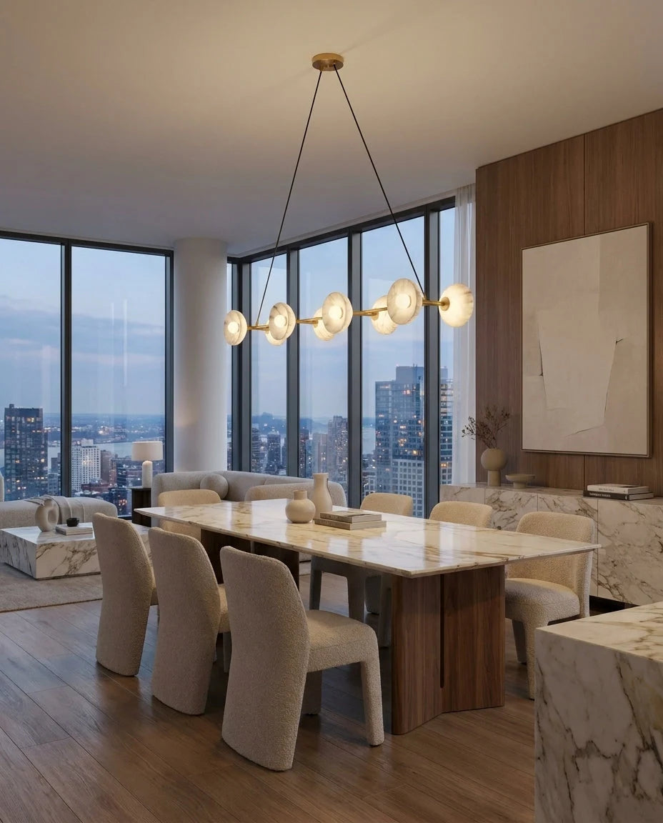 Vireo Alabaster Linear Chandelier, product view 4