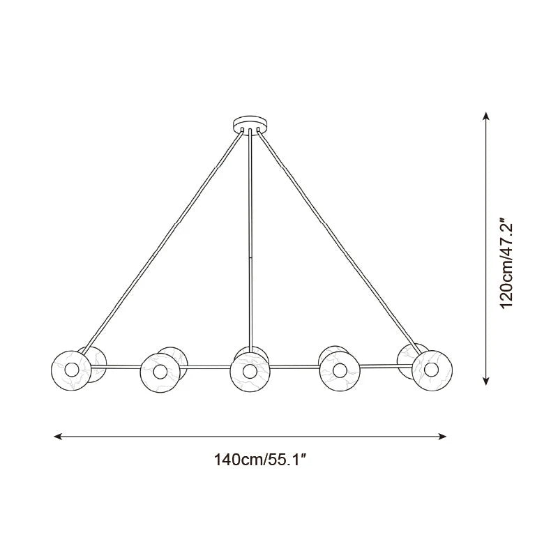 Vireo Alabaster Linear Chandelier, product view 7