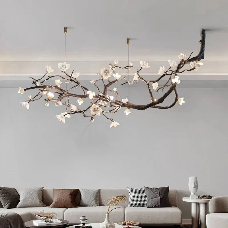 Alternate product view of the Wanos Ceramic Flower Branch Chandelier.