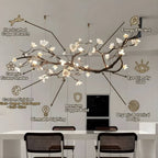Wanos Ceramic Flower Tree Branch Chandelier product view.