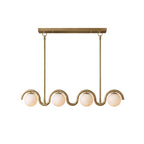 Wave-Arm Linear Alabaster Globe Chandelier, product view 1
