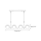Wave-Arm Linear Alabaster Globe Chandelier, product view 3
