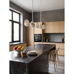 Wave-Arm Linear Alabaster Globe Chandelier, product view 10
