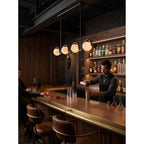 Wave-Arm Linear Alabaster Globe Chandelier, product view 12