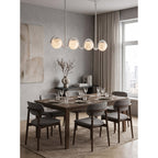 Wave-Arm Linear Alabaster Globe Chandelier, product view 15