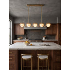 Wave-Arm Linear Alabaster Globe Chandelier, product view 17