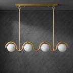 Wave-Arm Linear Alabaster Globe Chandelier, product view 19