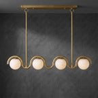 Wave-Arm Linear Alabaster Globe Chandelier, product view 20