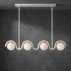 Wave-Arm Linear Alabaster Globe Chandelier, product view 22