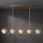 Wave-Arm Linear Alabaster Globe Chandelier, product view 23