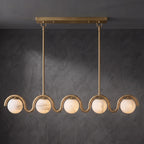 Wave-Arm Linear Alabaster Globe Chandelier, product view 24