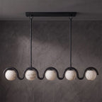 Wave-Arm Linear Alabaster Globe Chandelier, product view 25