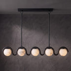 Wave-Arm Linear Alabaster Globe Chandelier, product view 26