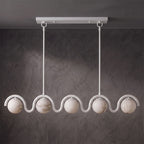 Wave-Arm Linear Alabaster Globe Chandelier, product view 27